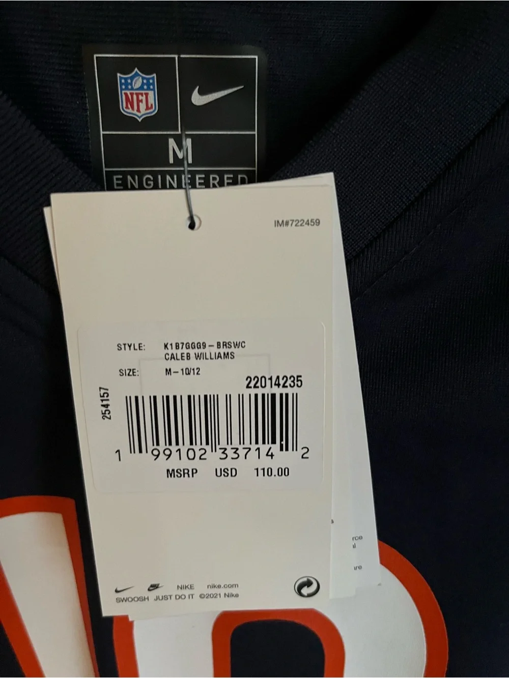 Caleb Williams Chicago Bears Nike NFL youth Jersey M